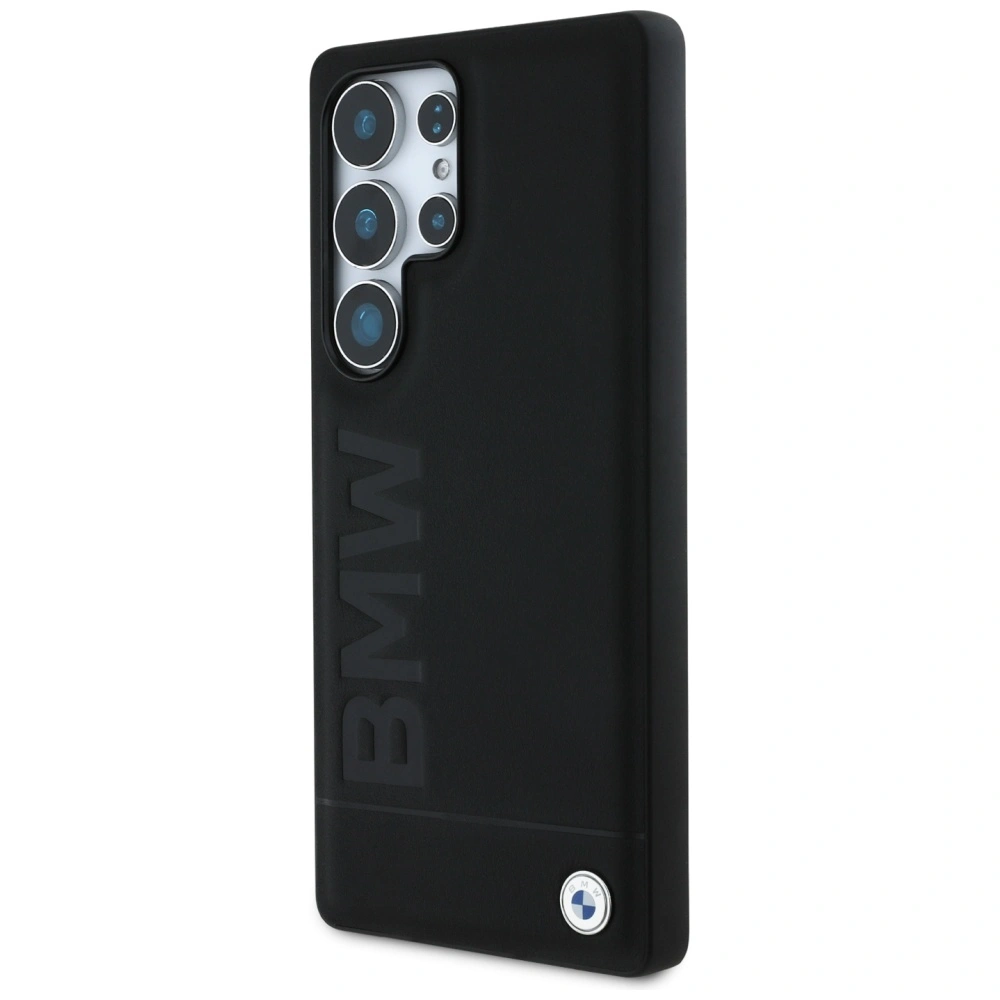 Kryt BMW Leather Big Wordmark Samsung Galaxy S25 Ultra black