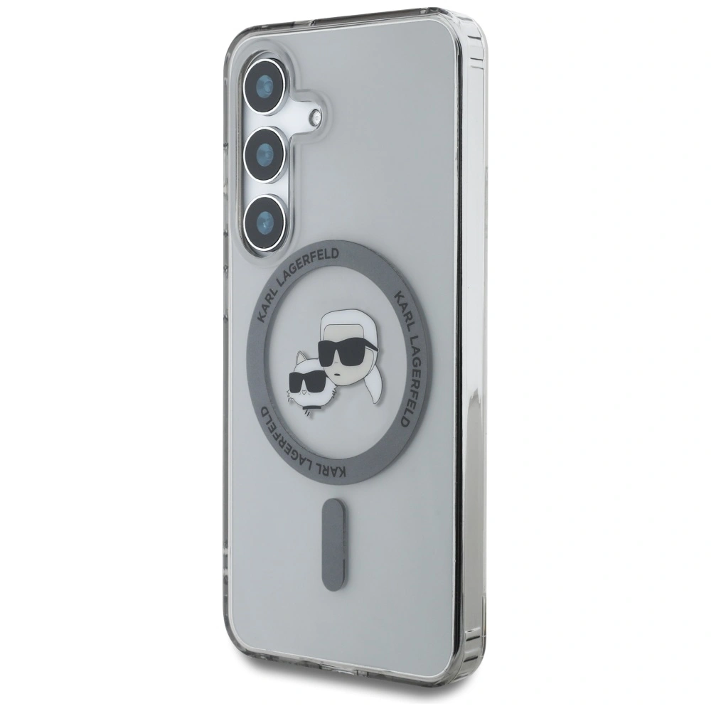 Kryt Karl Lagerfeld Button Karl & Choupette Heads Printed Logo MagSafe Samsung Galaxy S25 black