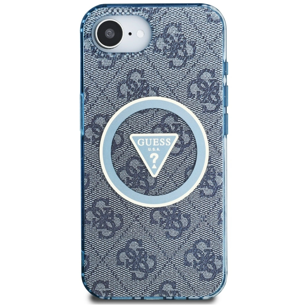 Kryt Guess IML Metal Glitter 4G Circle Triangle MagSafe Apple iPhone 17e / 16e blue