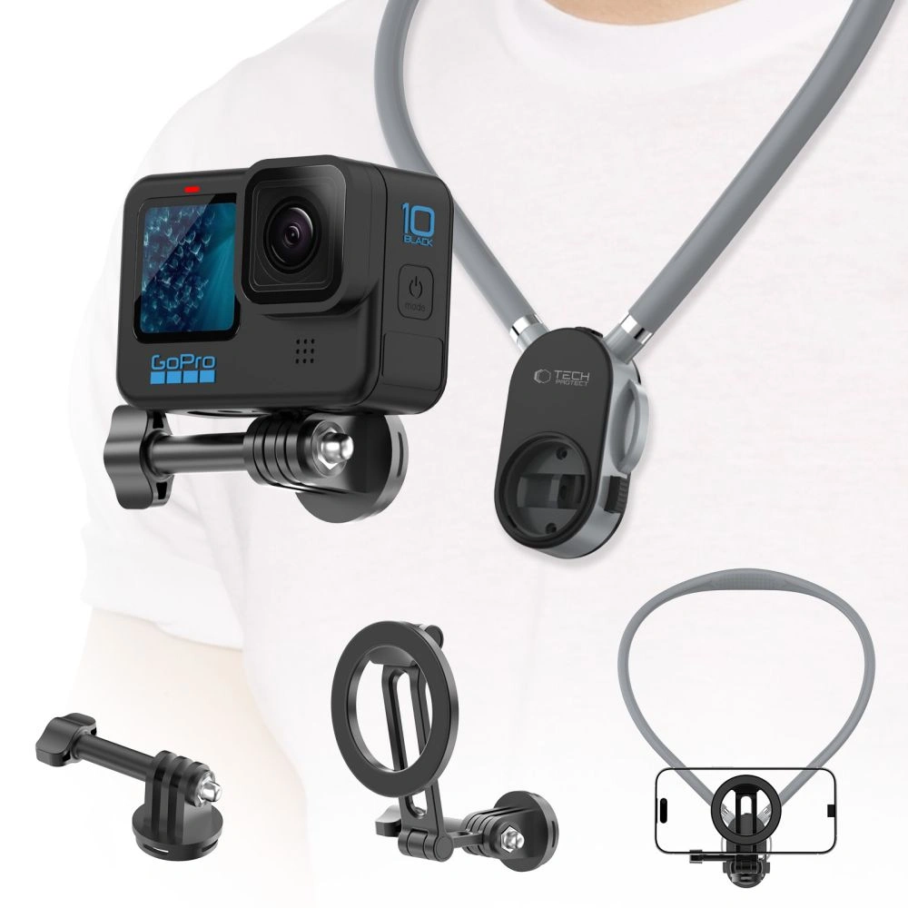 Kryt Tech-Protect AC200 Magnetic MagSafe & GoPro & DJI Neck Holder Crayon Grey