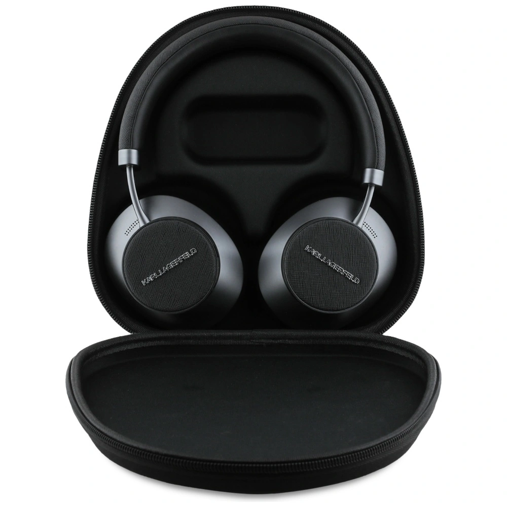 Kryt Karl Lagerfeld Saffiano Elongated Wireless Over-Ear Headphones Bluetooth 5.4 ANC Black