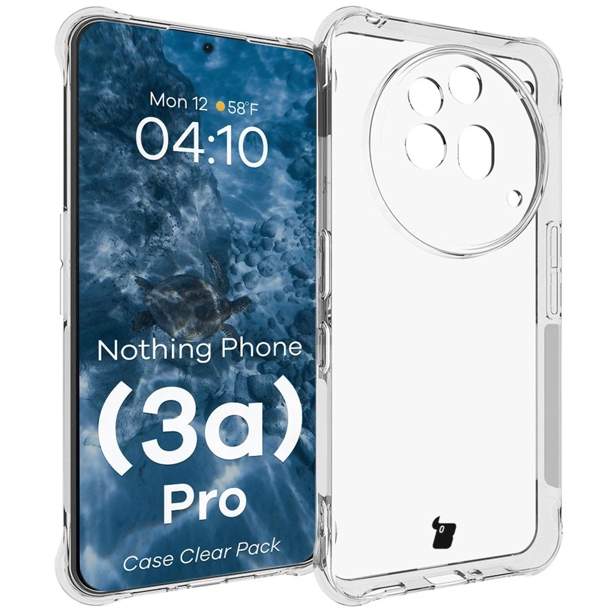 Kryt Bizon Case Clear Pack case + 2x screen glass Nothing Phone (3a) Pro