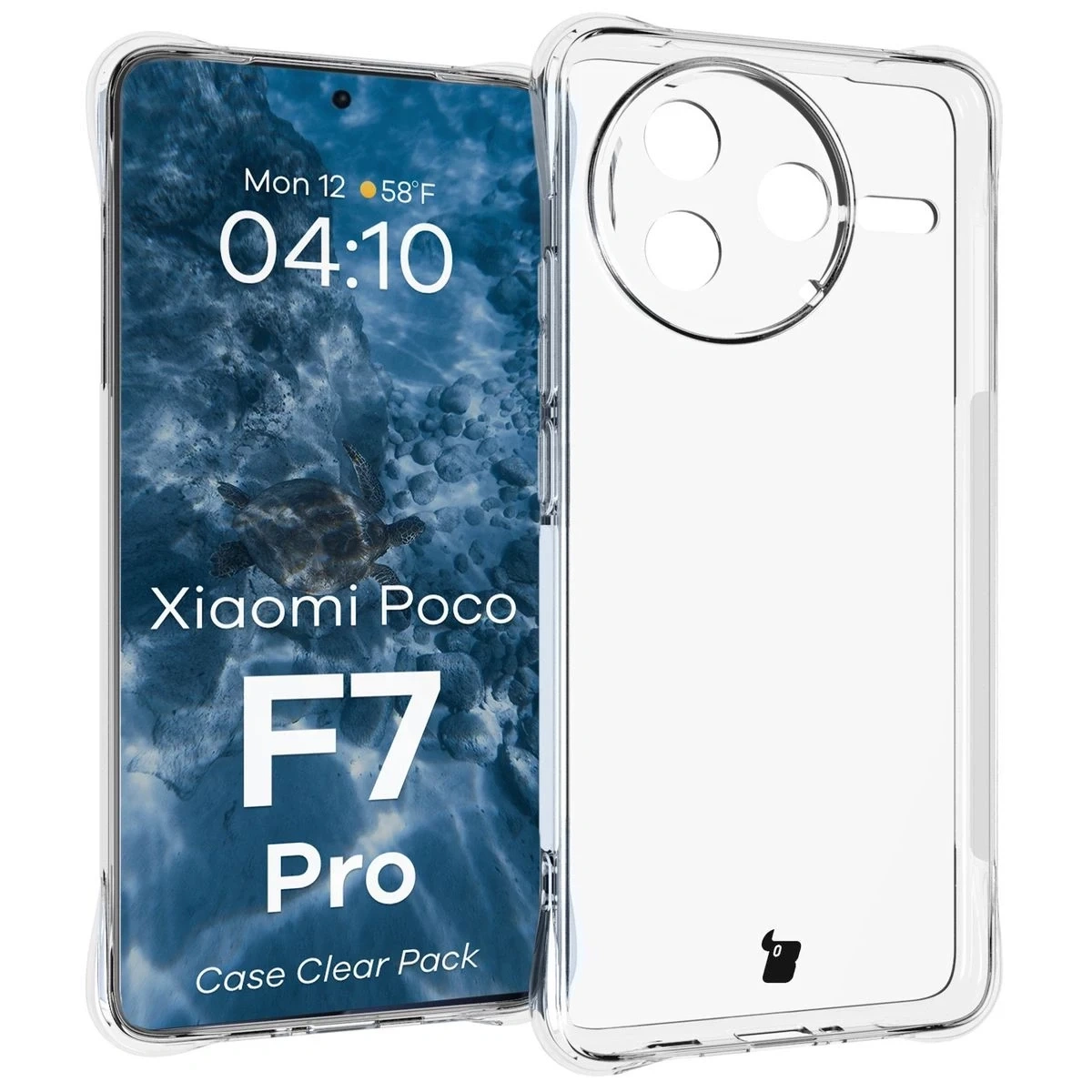 Kryt Bizon Case Clear Pack case + 2x screen glass Xiaomi Poco F7 Pro