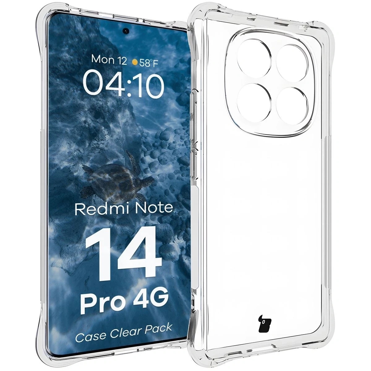 Kryt Bizon Case Clear Pack case + 2x screen film + lens protector Xiaomi Redmi Note 14 Pro 4G