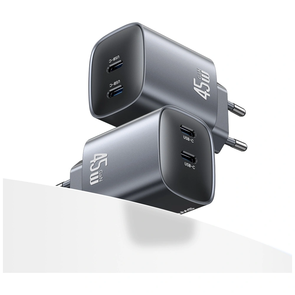 Síťová nabíječka USAMS CC305 T66 45W GaN 2xUSB-C tarnish