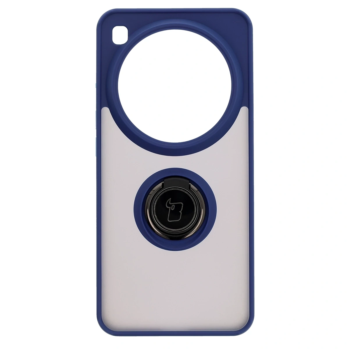Kryt Bizon Case Hybrid Ring Xiaomi 15 Ultra smoky with a navy blue frame