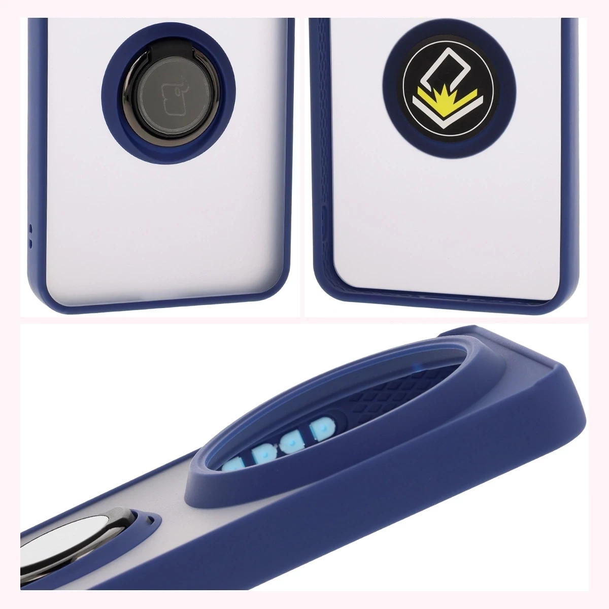 Kryt Bizon Case Hybrid Ring Xiaomi 15 Ultra smoky with a navy blue frame