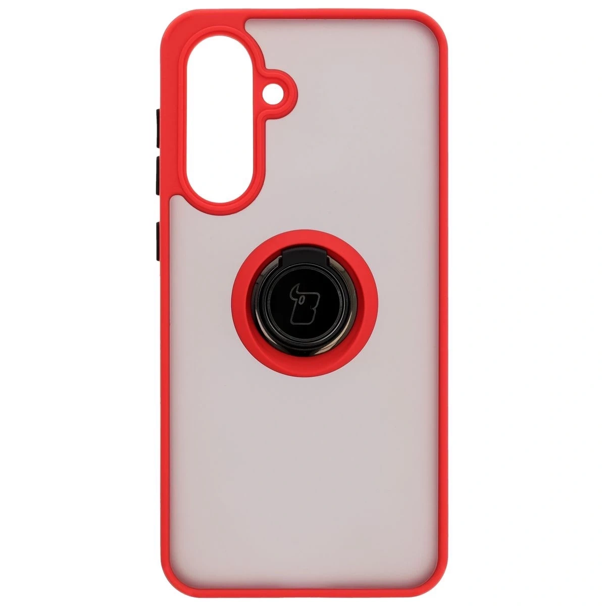 Kryt Bizon Case Hybrid Ring Samsung Galaxy A36 5G smoky with a red frame