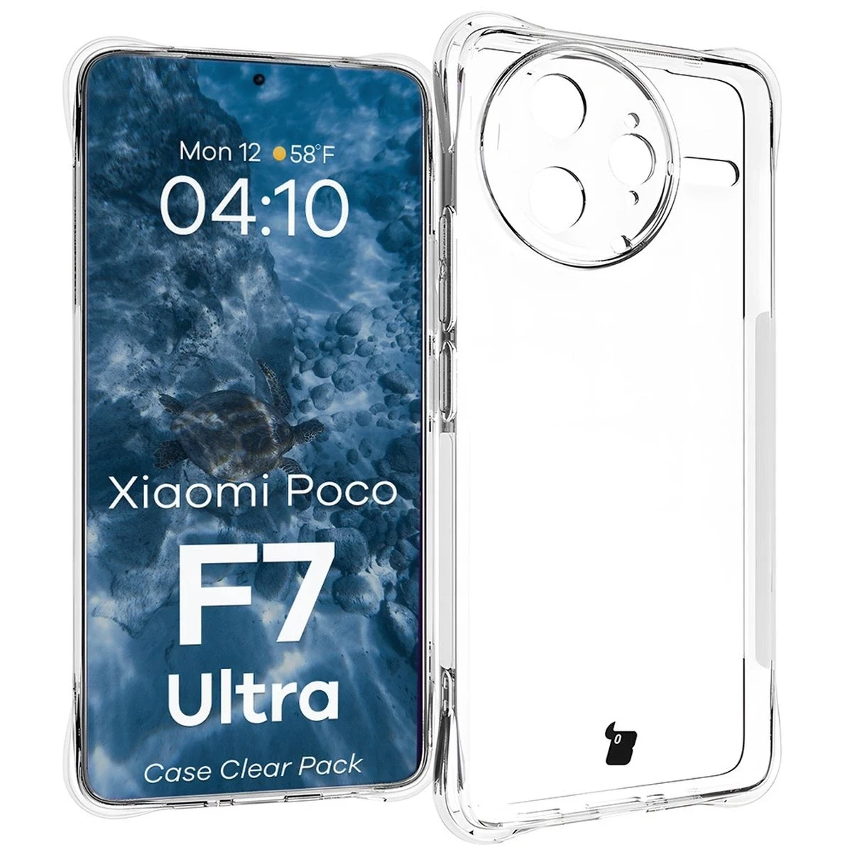 Kryt Bizon Case Clear Pack case + 2x screen glass Xiaomi Poco F7 Ultra
