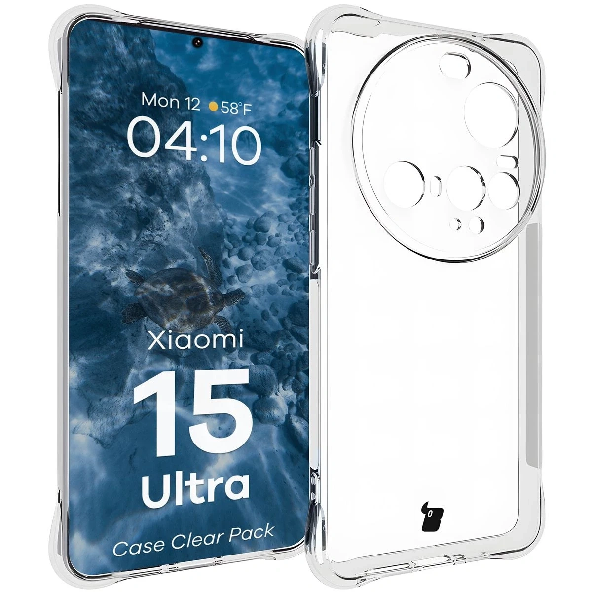 Kryt Bizon Case Clear Pack flexible case + 2x screen film Xiaomi 15 Ultra