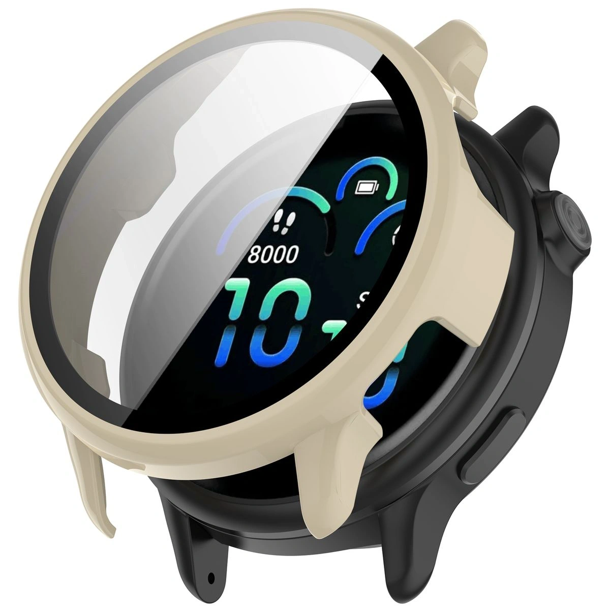 Kryt Bizon Case+Glass Watch Garmin Vivoactive 6 beige