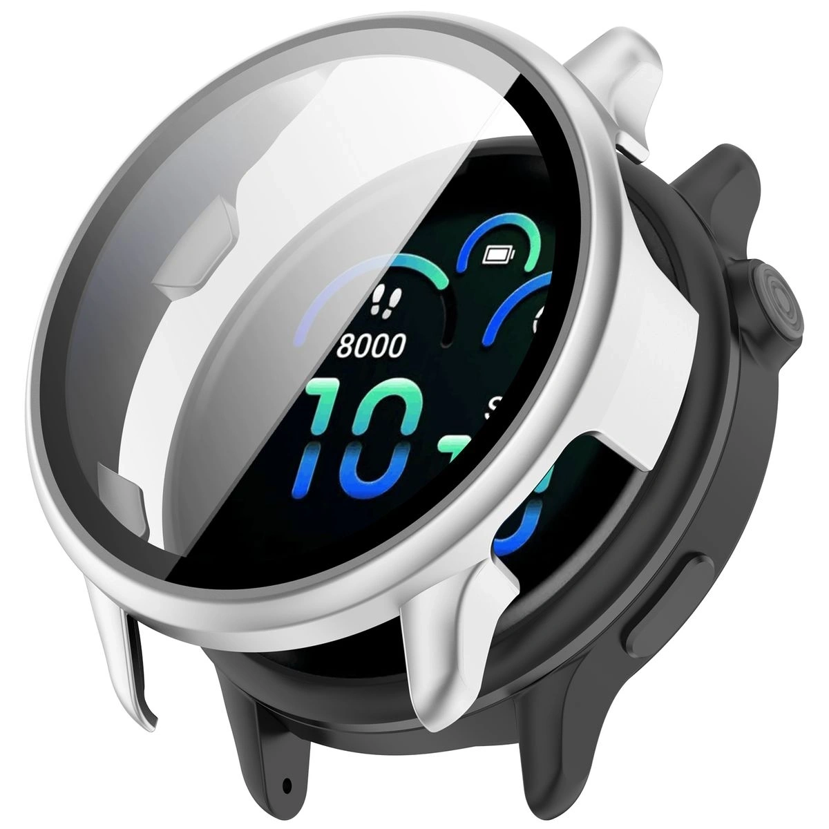 Kryt Bizon Case+Glass Watch Garmin Vivoactive 6 satin silver
