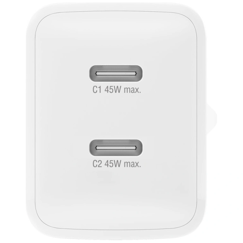 Síťová nabíječka 4smarts PDPlug Dual 45W GaN 2xUSB-C White