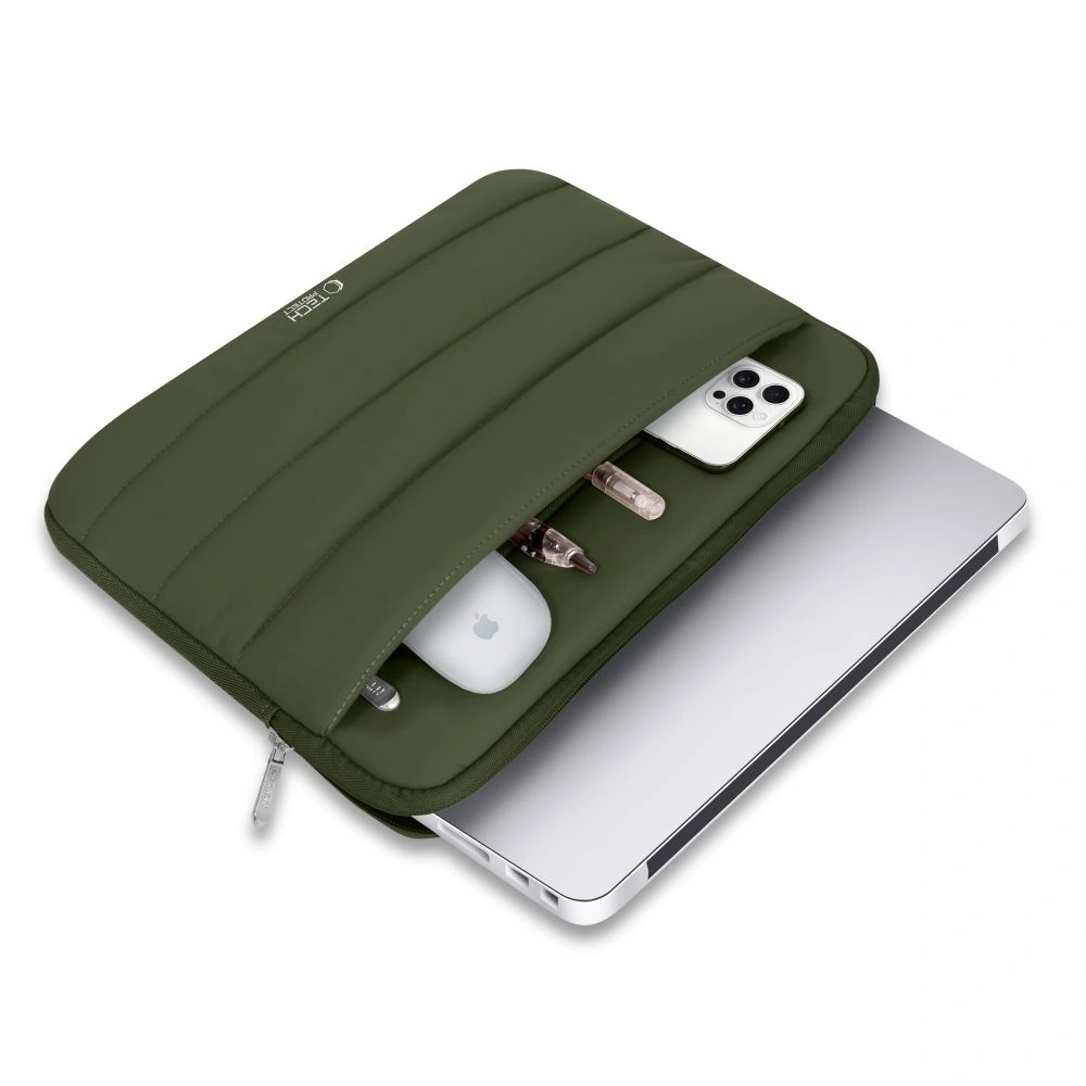 Kryt Tech-Protect Fluffy Laptop 13-14 Army Green