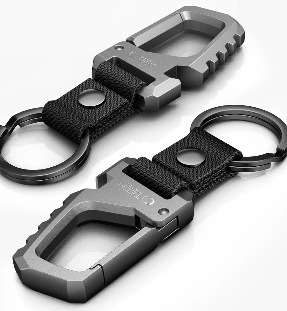 Kryt Tech-Protect Slidelock Carabiner Keychain Gunmetal