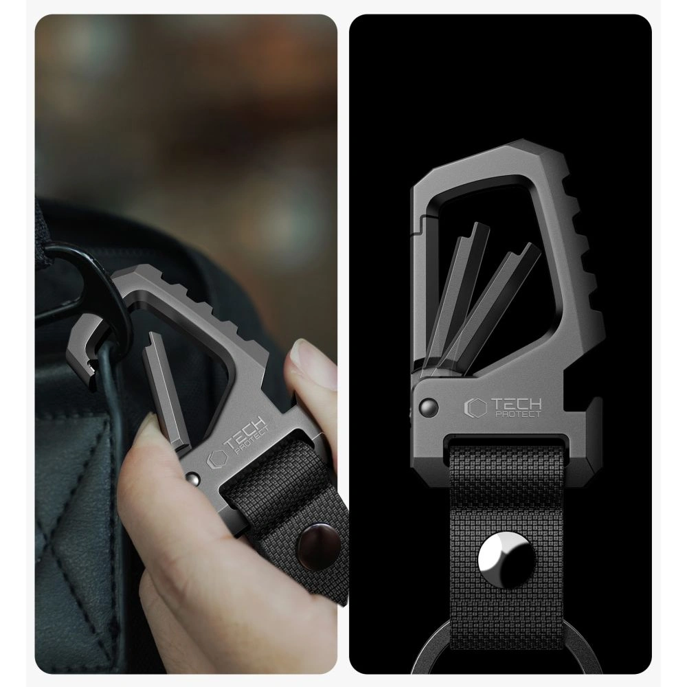 Kryt Tech-Protect Slidelock Carabiner Keychain Gunmetal
