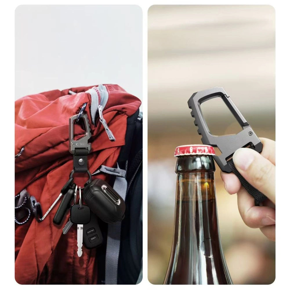 Kryt Tech-Protect Slidelock Carabiner Keychain Gunmetal