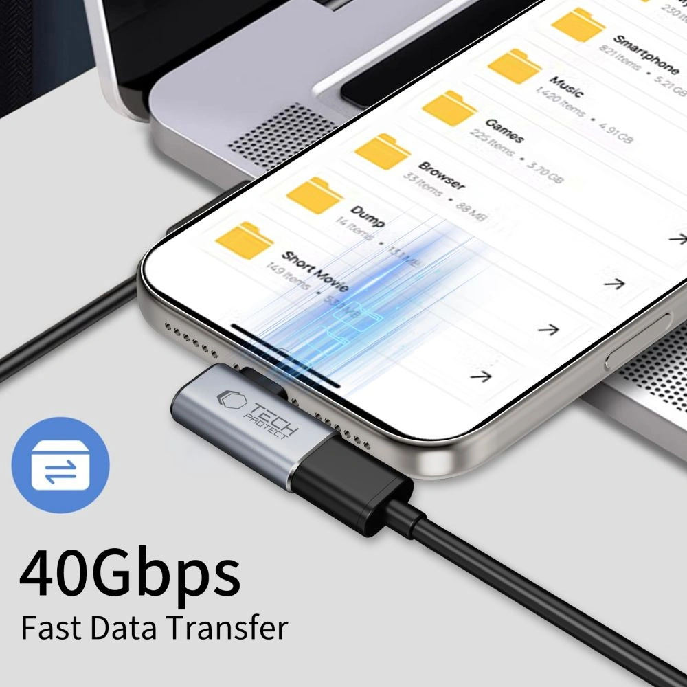 Tech-Protect Ultraboost AA01 Angle Adapter USB-C Grey