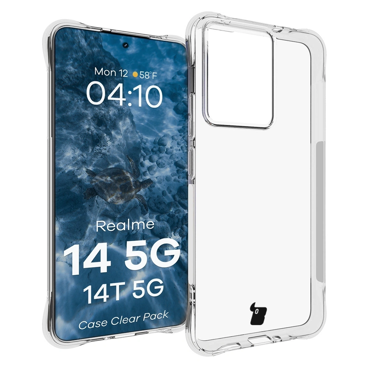 Kryt Bizon Case Clear Pack case + 2x screen glass Realme 14 5G / 14T 5G