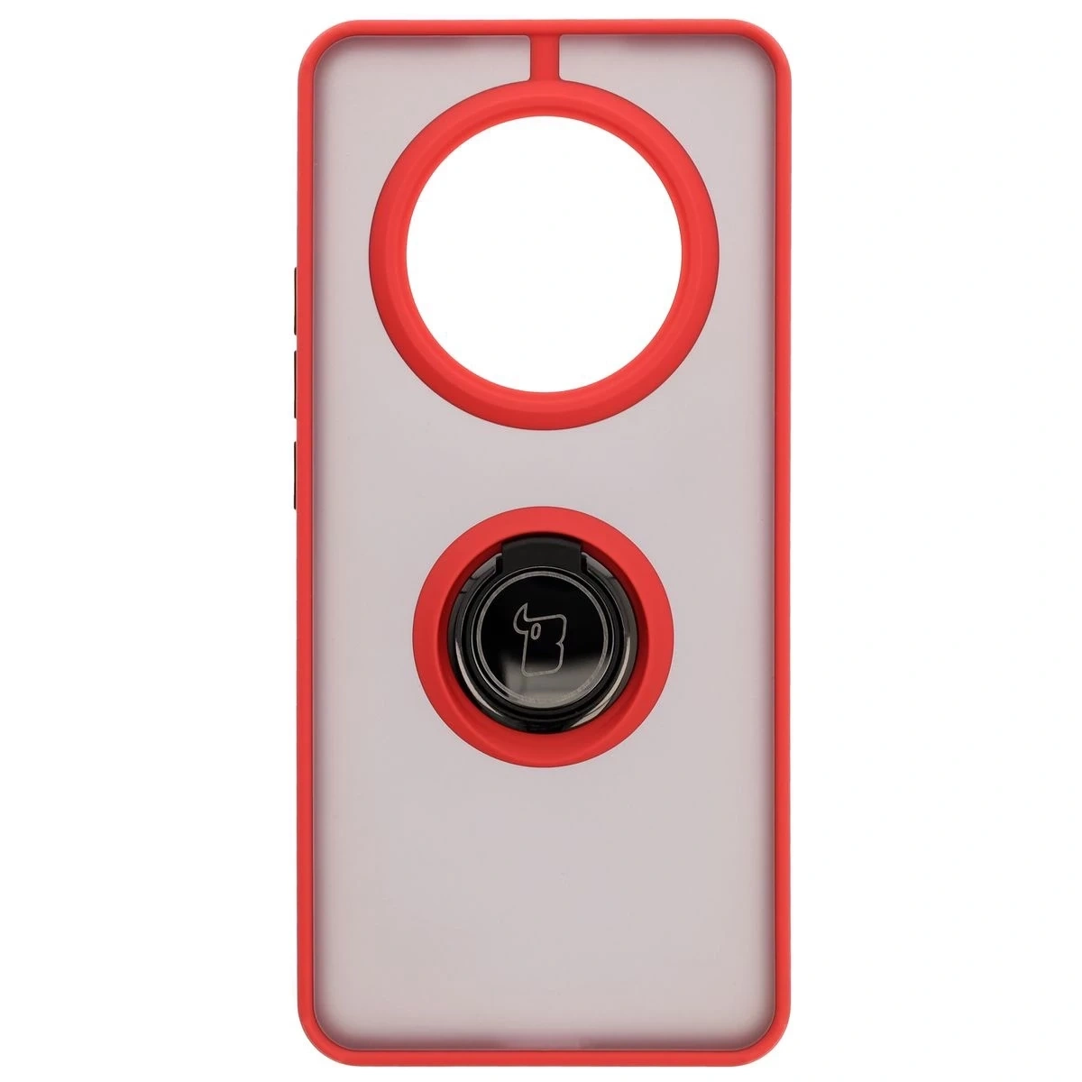 Kryt Bizon Case Hybrid Ring Realme 14 Pro 5G smoky with a red frame
