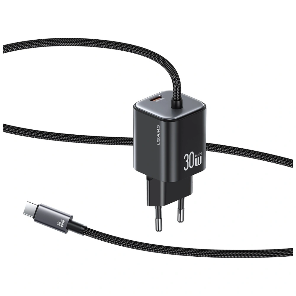 Síťová nabíječka USAMS JC Series CC264 30W GaN Mini Fast Charger 2xUSB-C black