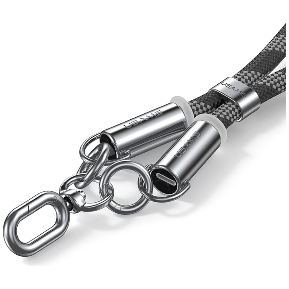 Šňůrka USAMS SJ745 Phone lanyard with USB-C / USB-C charging cable 60W 1.2m black