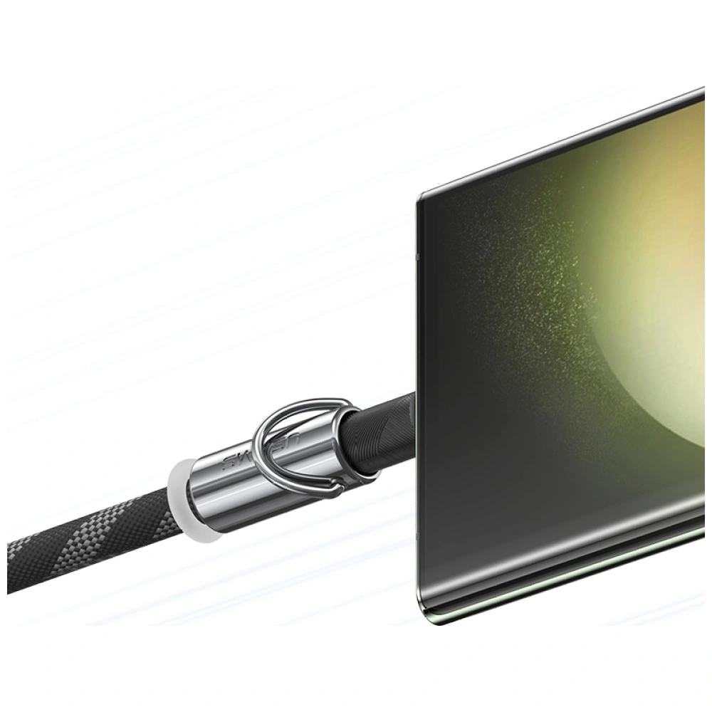 Šňůrka USAMS SJ745 Phone lanyard with USB-C / USB-C charging cable 60W 1.2m black