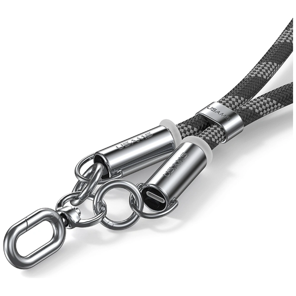Šňůrka USAMS SJ746 Phone lanyard with USB-C / Lightning charging cable 30W 1.2m green