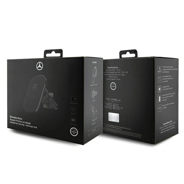 Kryt Mercedes MEWCCGSLK 15W car holder for a card / for the window with a wireless charger Silver Stars MagSafe black