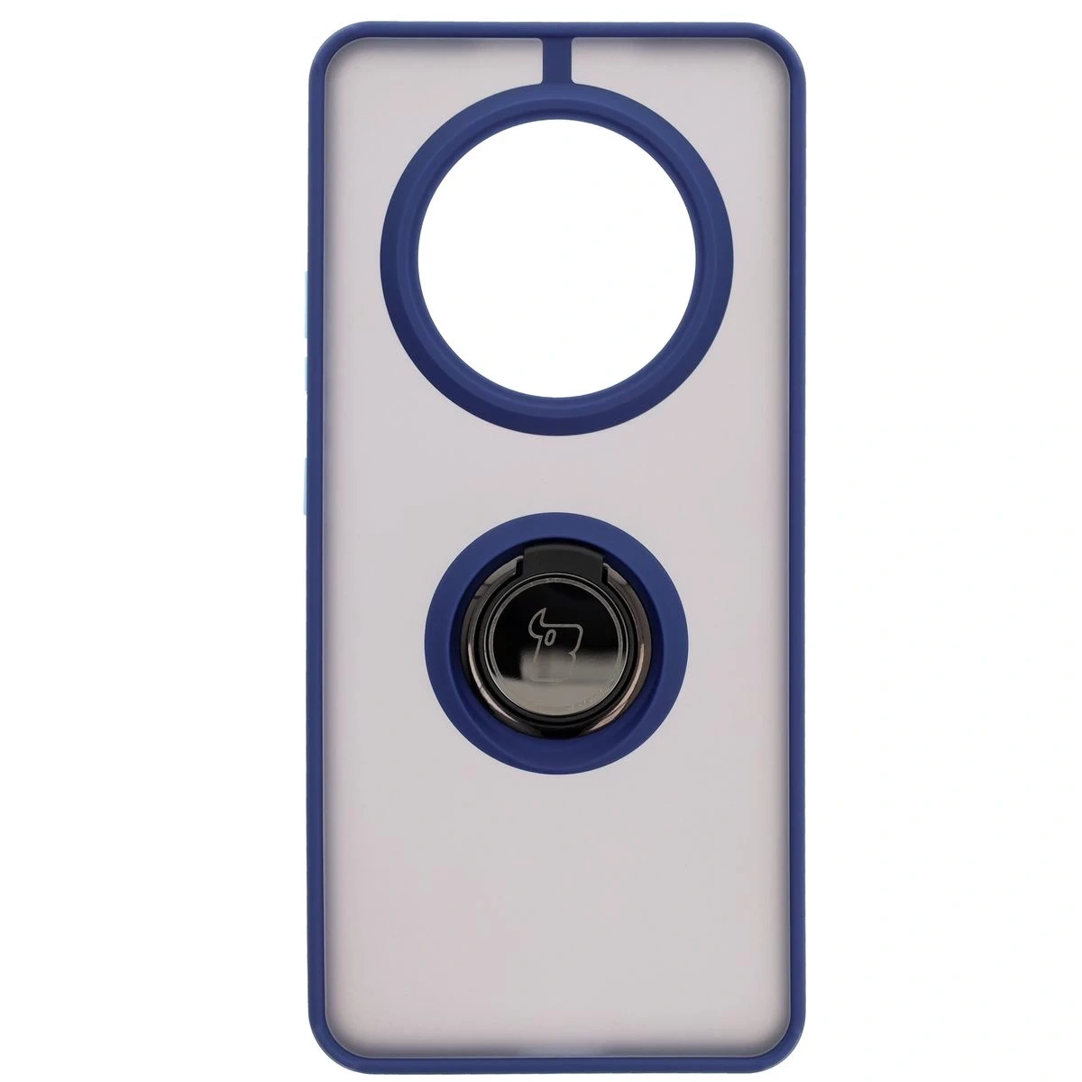 Kryt Bizon Case Hybrid Ring Realme 14 Pro 5G smoky with a navy blue frame