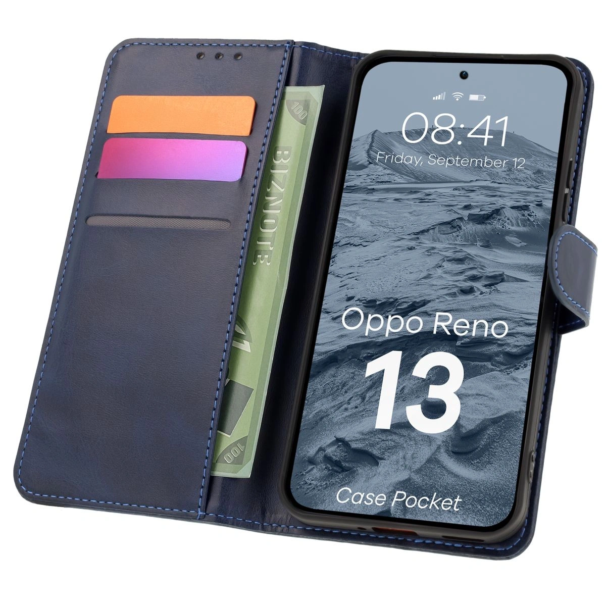 Kryt Bizon Case Pocket Oppo Reno13 navy blue