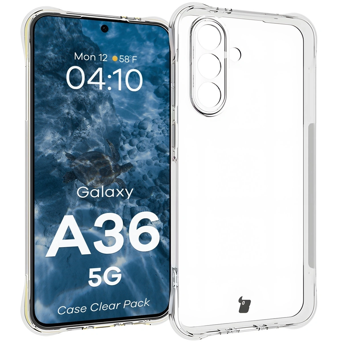 Kryt Bizon Case Clear Pack case + 2x screen glass Samsung Galaxy A36 5G