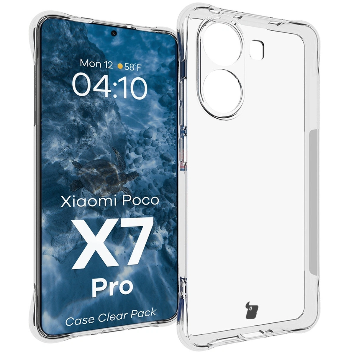 Kryt Bizon Case Clear Pack case + 2x screen glass Xiaomi POCO X7 Pro