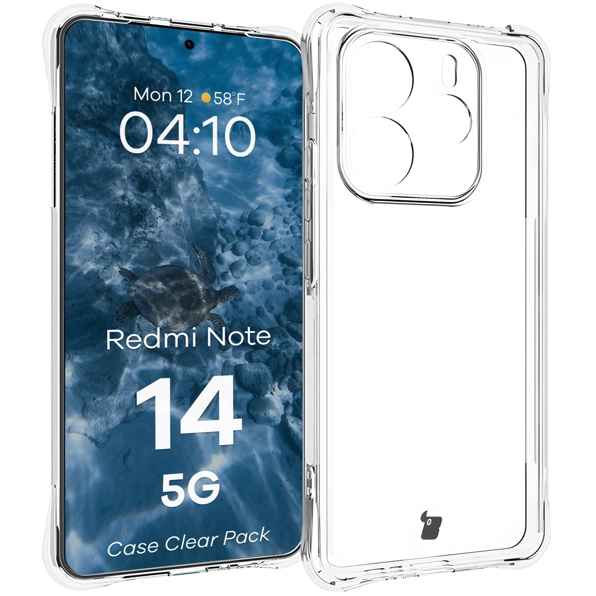Kryt Bizon Case Clear Pack case + 2x screen glass Xiaomi Redmi Note 14 5G
