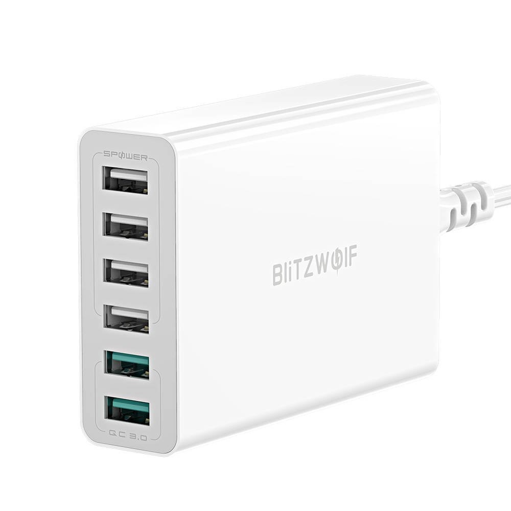 Síťová nabíječka Blitzwolf BW-S15 Charger 6x USB , QC 3.0, 60 W (white)