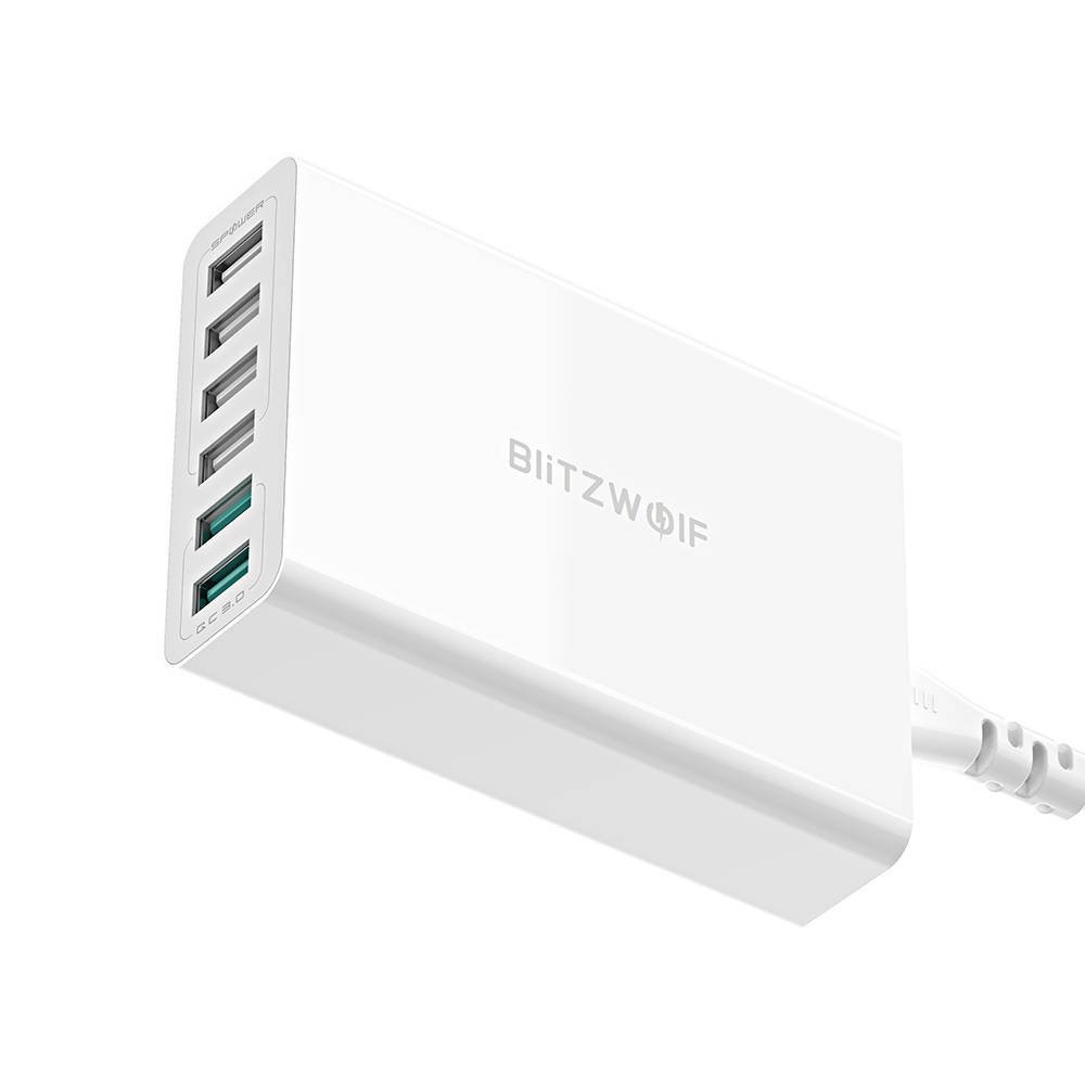 Síťová nabíječka Blitzwolf BW-S15 Charger 6x USB , QC 3.0, 60 W (white)