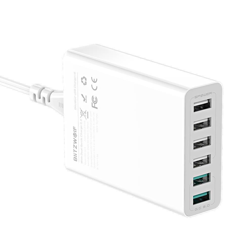 Síťová nabíječka Blitzwolf BW-S15 Charger 6x USB , QC 3.0, 60 W (white)