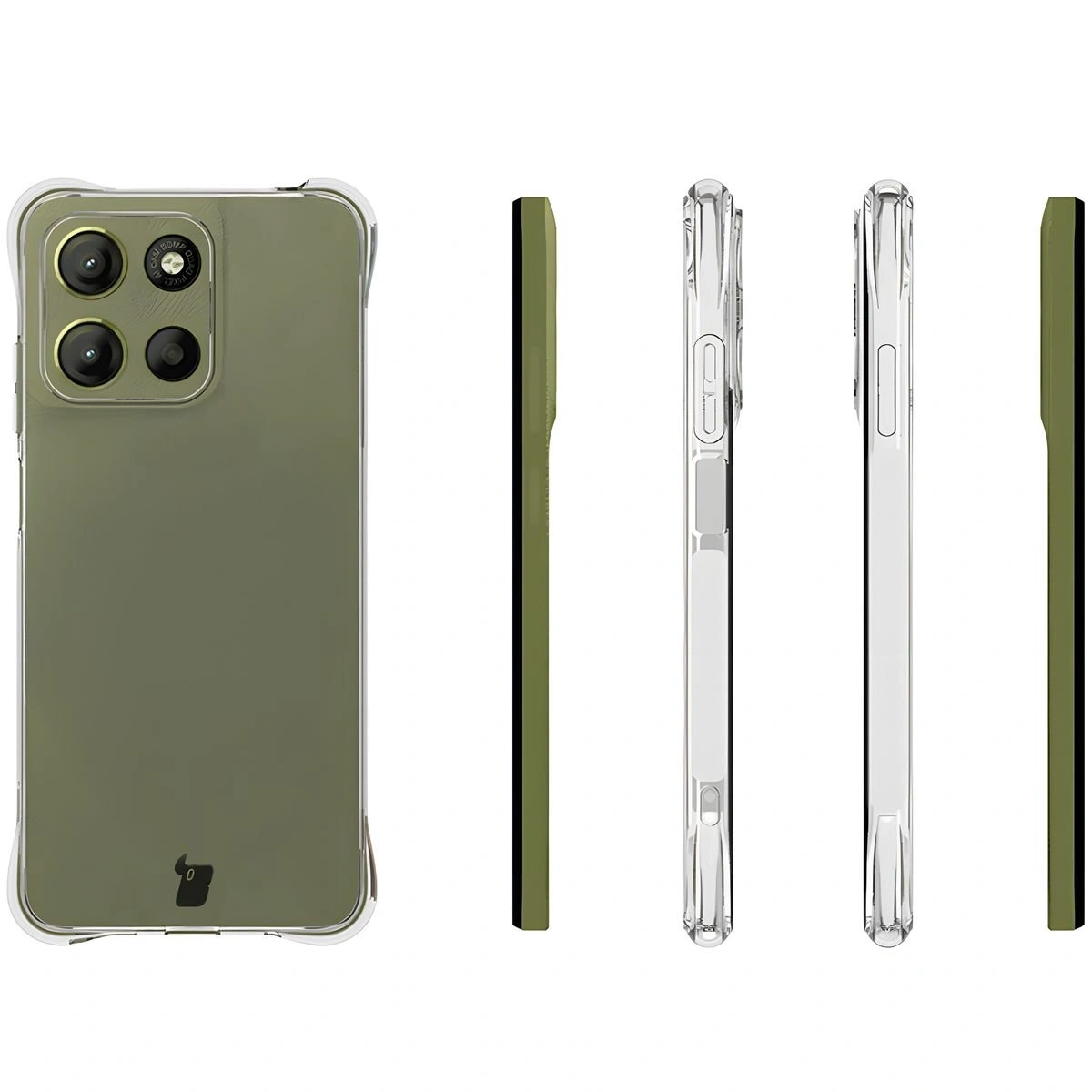 Kryt Bizon Case Clear Pack case + 2x tempered glass Motorola Moto G15 / G15 Power