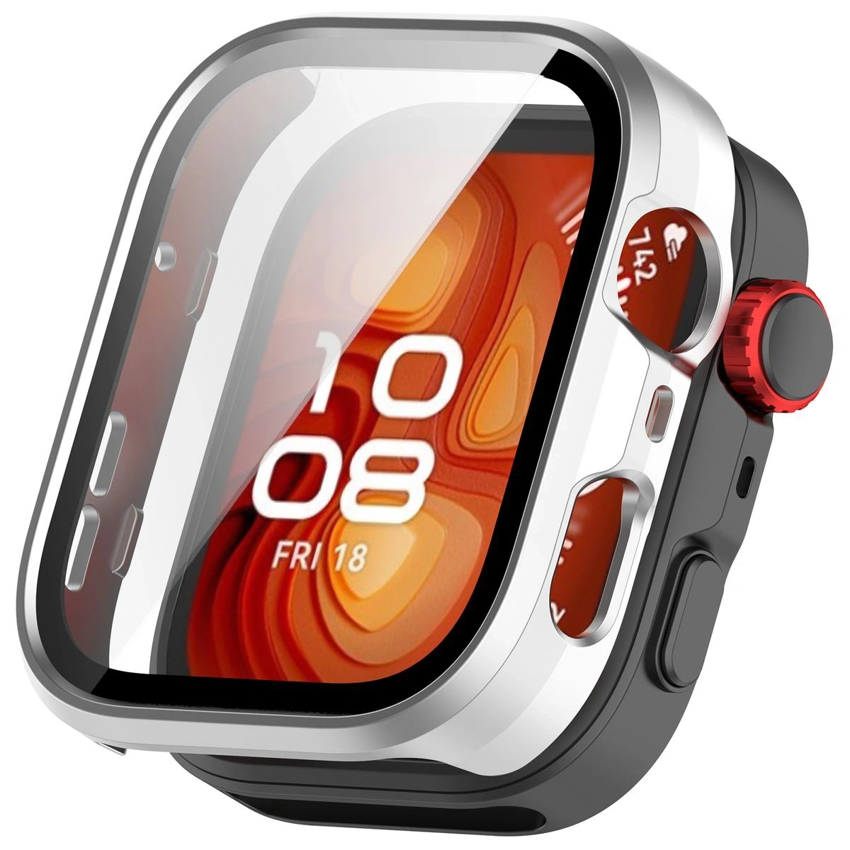 Kryt Bizon Case+Glass Watch Huawei Watch Fit 4 Pro satin silver