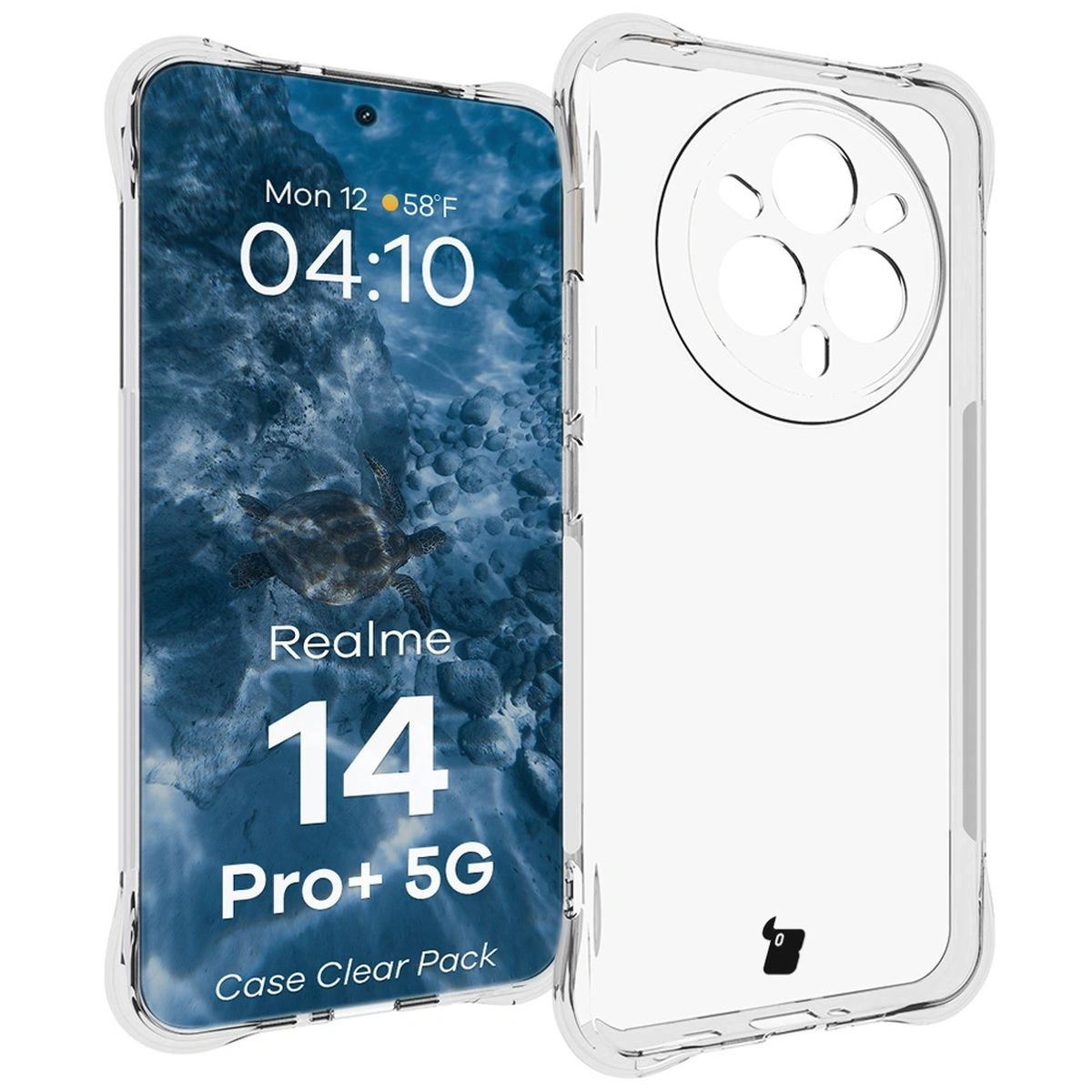 Kryt Bizon Case Clear Pack case + 2x screen film Realme 14 Pro+ Plus 5G