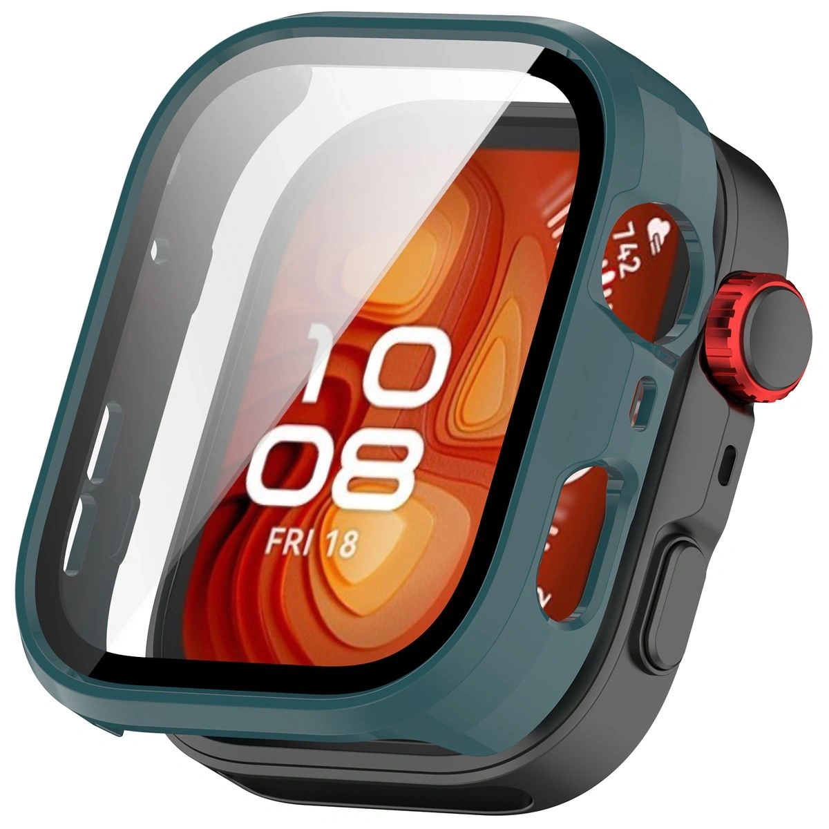Kryt Bizon Case+Glass Watch Huawei Watch Fit 4 Pro green