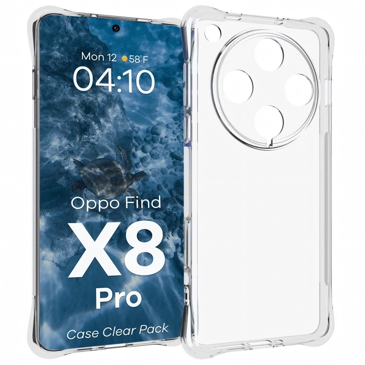 Kryt Bizon Case Clear Pack case + 2x screen glass Oppo Find X8 Pro