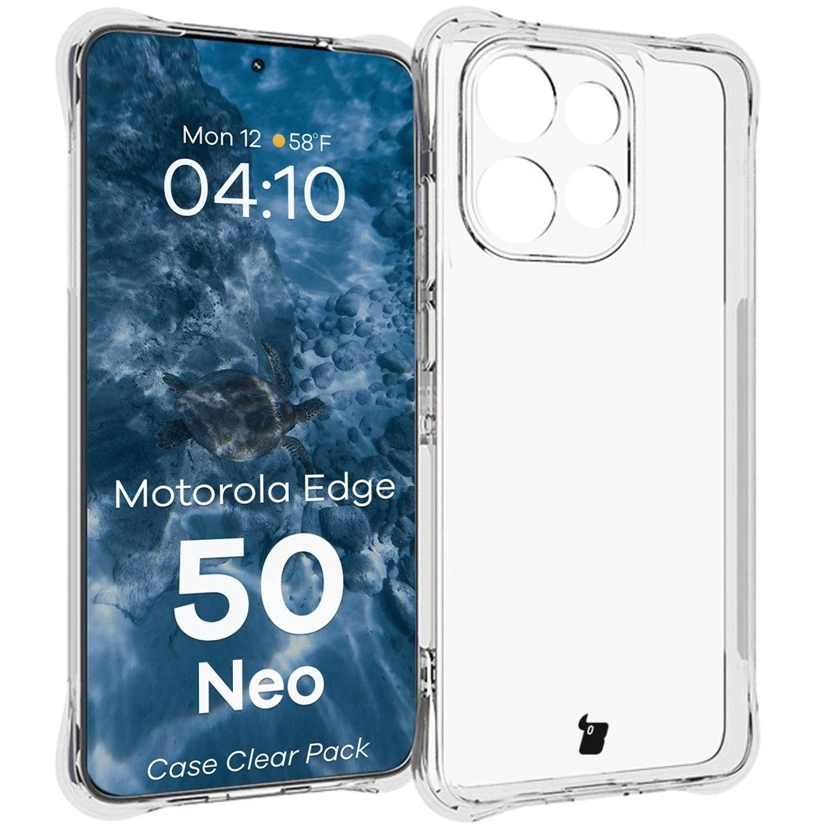 Kryt Bizon Case Clear Pack case + 2x screen glass Motorola Edge 50 Neo