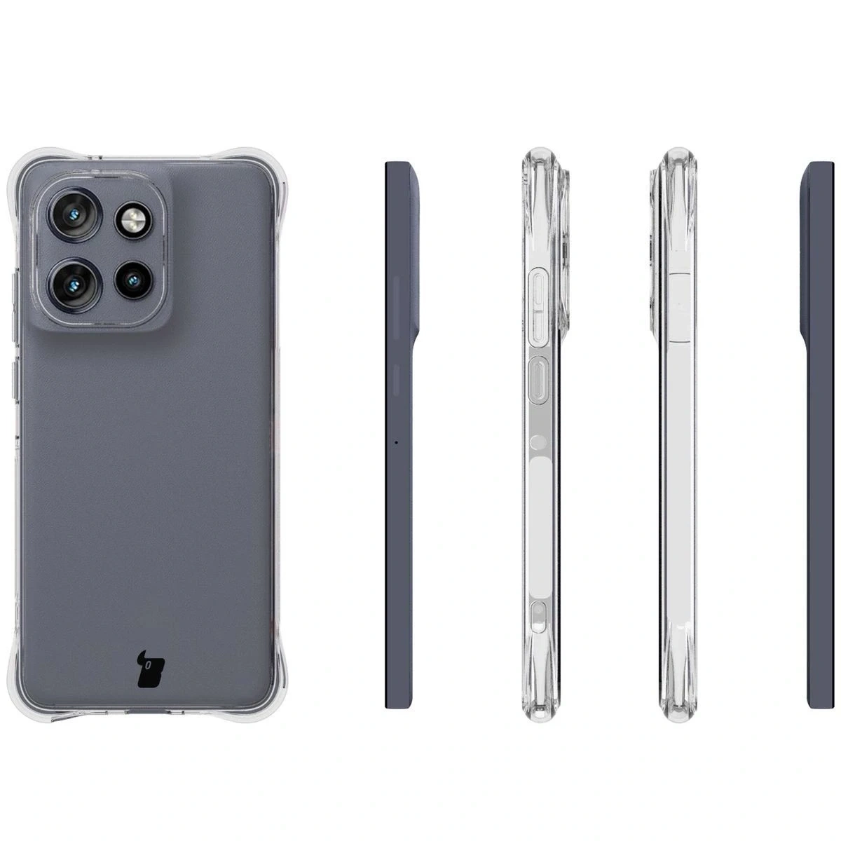 Kryt Bizon Case Clear Pack case + 2x screen glass Motorola Edge 50 Neo