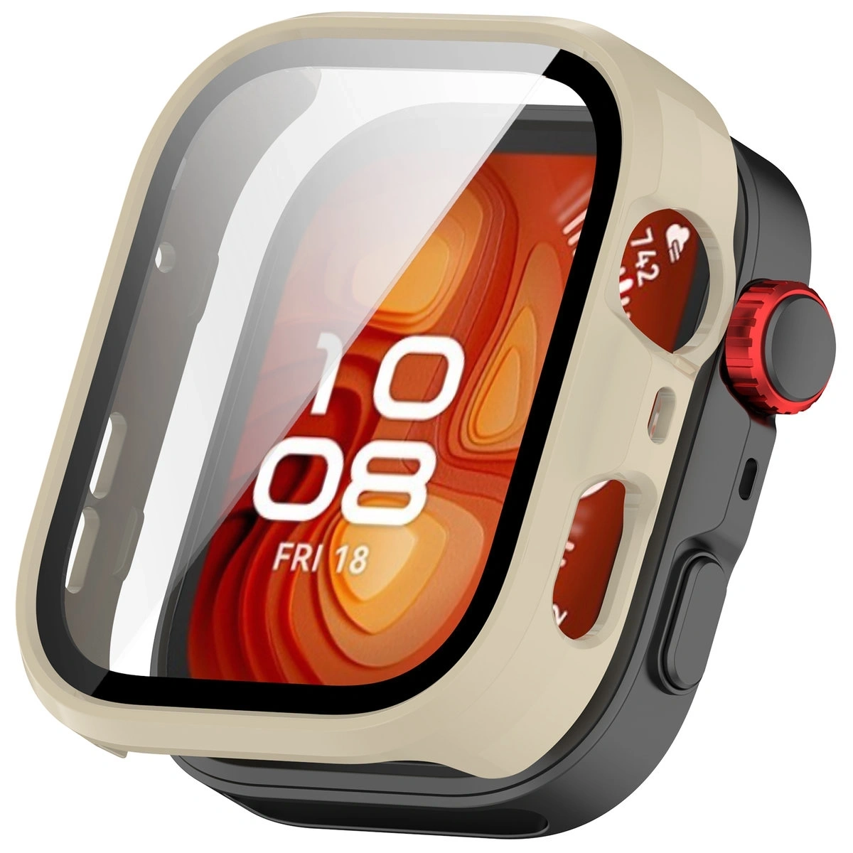 Kryt Bizon Case+Glass Watch Huawei Watch Fit 4 Pro beige