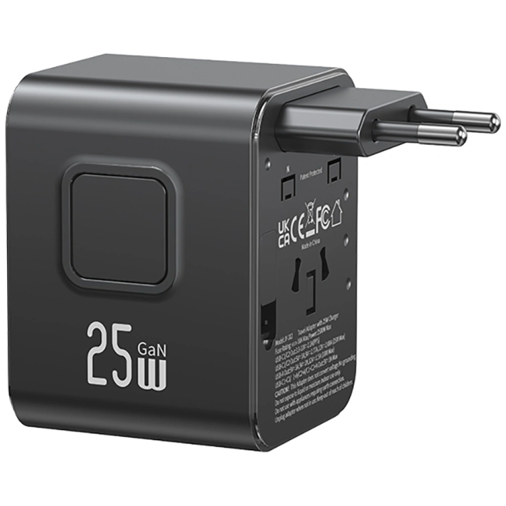 Síťová nabíječka USAMS Travel Adapter CC309 2xUSB-C 25W 4in1 US/AU/EU/UK black