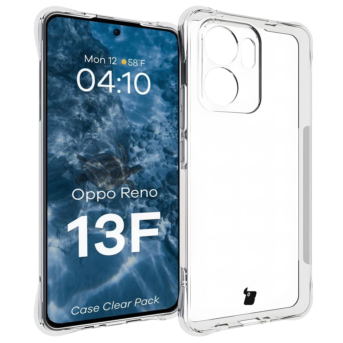Kryt Bizon Case Clear Pack case + 2x screen glass Oppo Reno13F