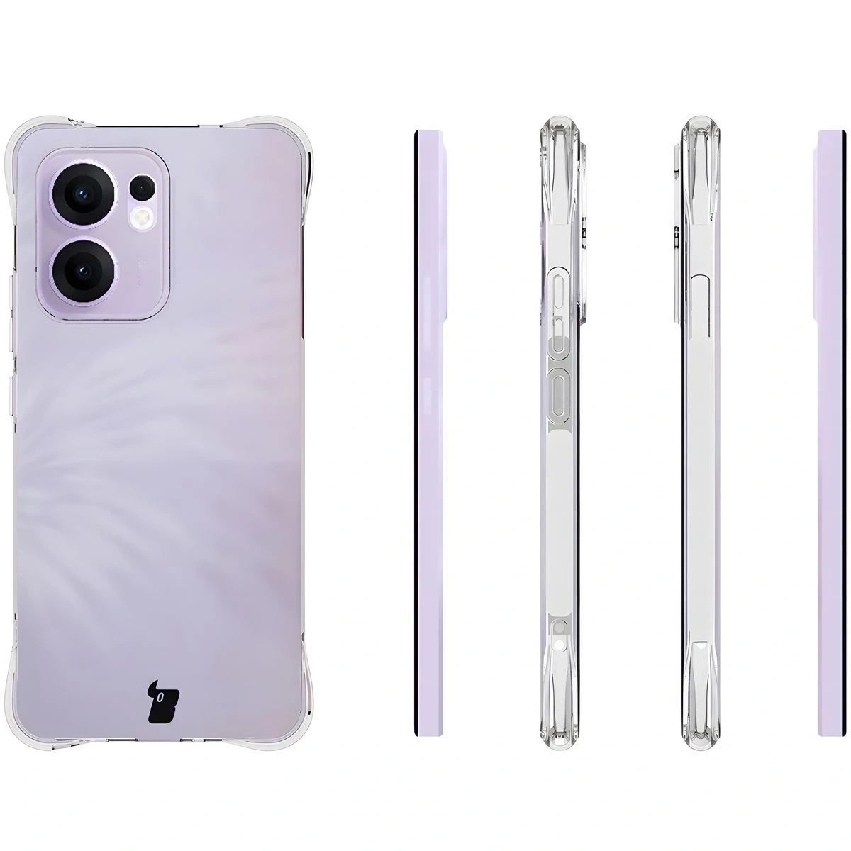 Kryt Bizon Case Clear Pack case + 2x screen glass Oppo Reno13F