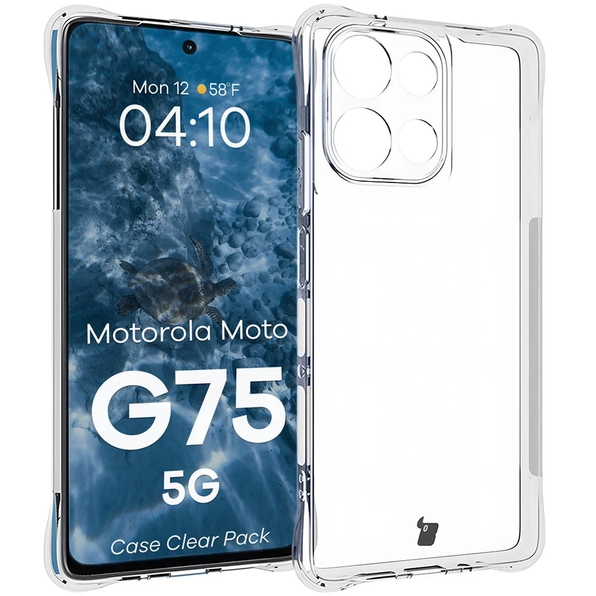 Kryt Bizon Case Clear Pack flexible case + 2x screen film Motorola Moto G75 5G