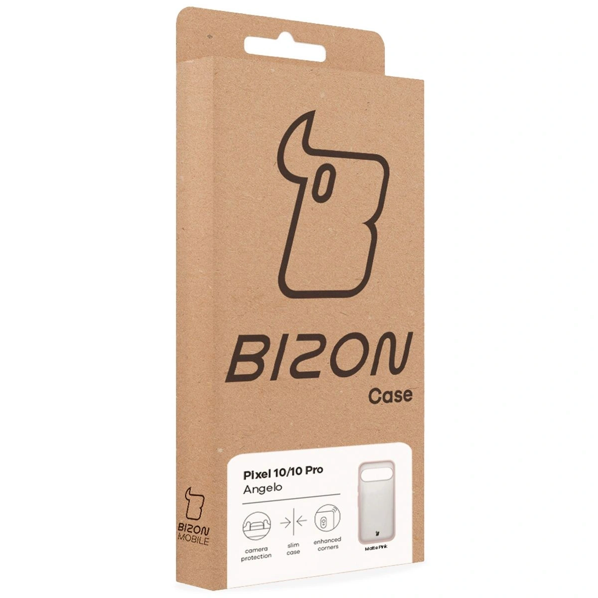 Kryt Bizon Case Angelo Google Pixel 10 / 10 Pro semi-transparent with a pink frame